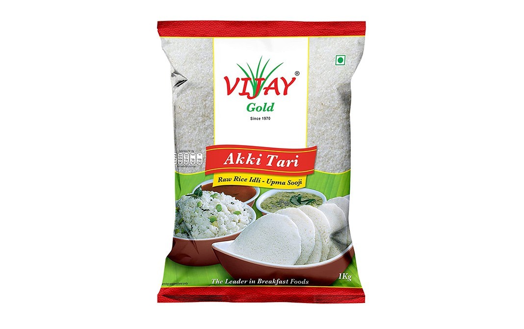 Vijay Gold Akki Tari Raw Rice Idli Upma Sooji   Pack  1 kilogram